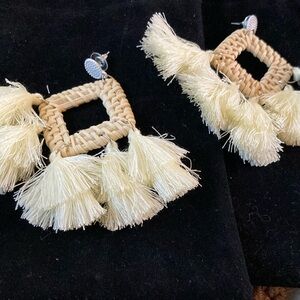 Boho Fringe Square Earrings